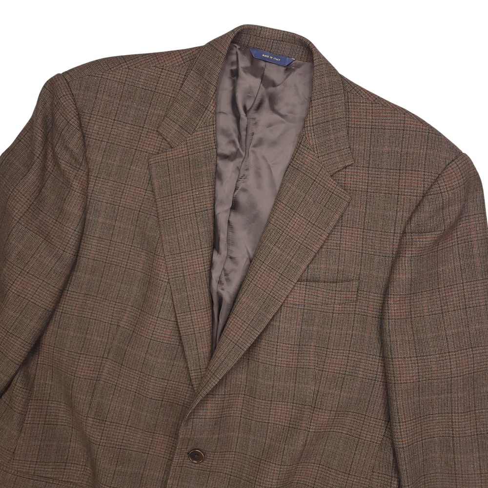 Brooks Brothers Blazer Jacket Men's‎ 43R Brown Plaid Wool Cashmere Made in Italy